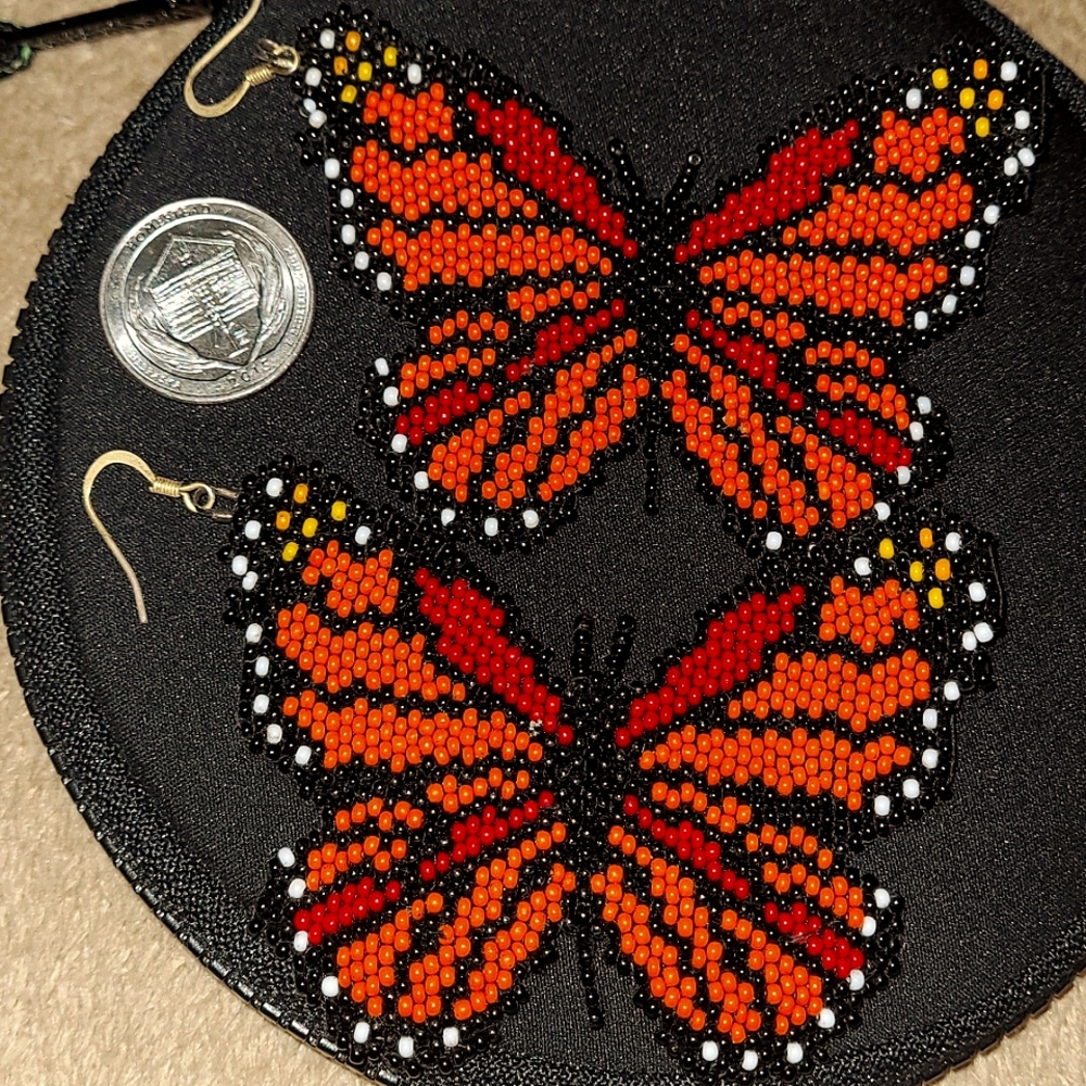 Gorgeous Monarch Butterfly 🦋 Seed Beeded Earrings